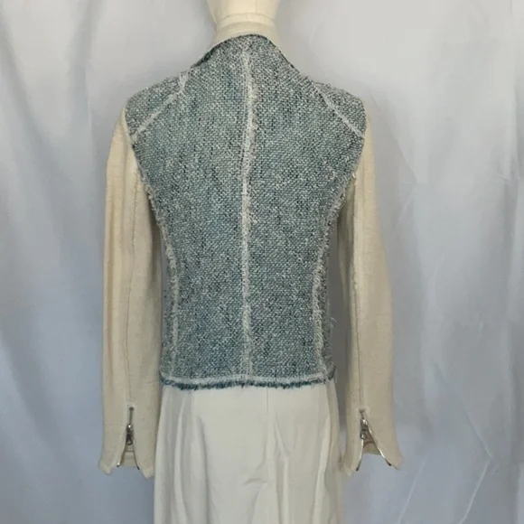 Rebecca Taylor zip up cropped tweed jacket. size 4 - Picture 3 of 7